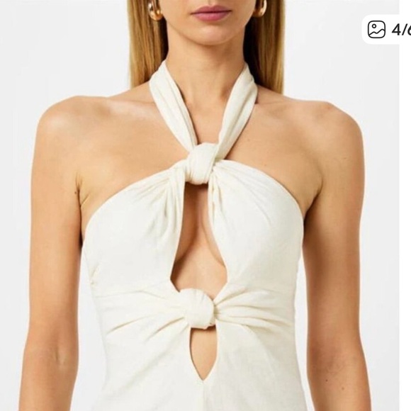 NWT Cult Gaia Cream Susana Halter Midi Dress - Picture 4 of 4